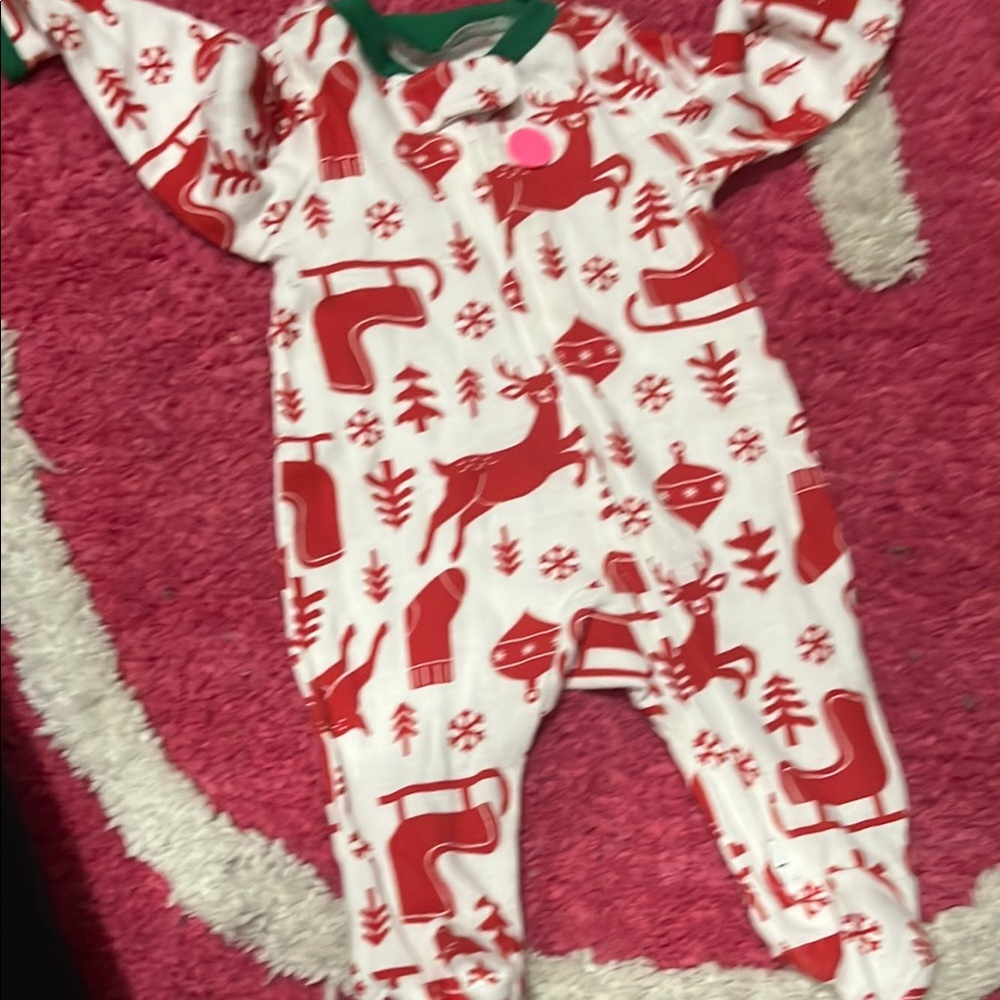 Red and White Holiday Baby Onesie